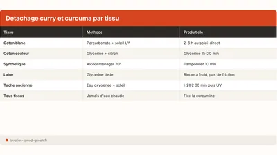 Enlever une tache de curry ou curcuma sur un vêtement