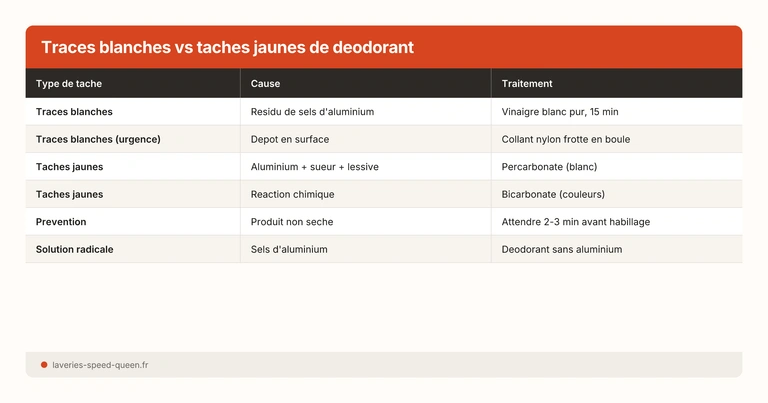 Traces blanches vs taches jaunes de deodorant