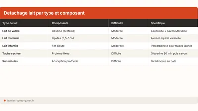 Enlever une tache de lait ou lait maternel sur du tissu