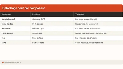 Enlever une tache d'œuf sur un vêtement ou du tissu