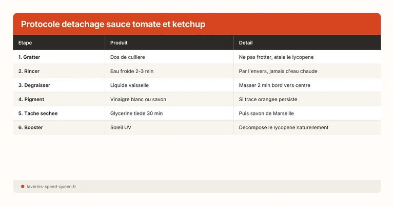 Protocole detachage sauce tomate et ketchup