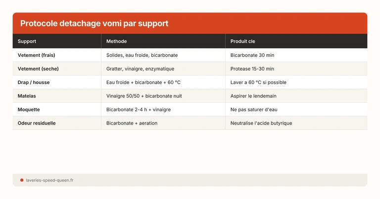 Protocole detachage vomi par support
