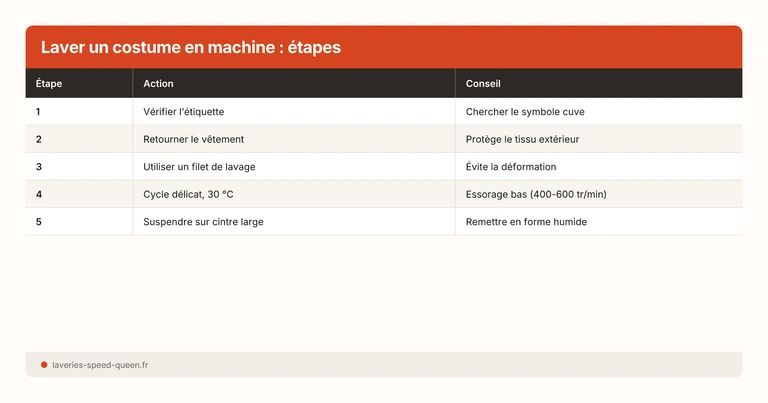 Laver un costume en machine : étapes