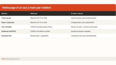 Nettoyer un sac à main en tissu, cuir ou similicuir