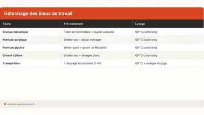 Laver un bleu de travail et des vêtements professionnels