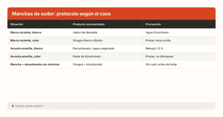 Manchas de sudor: protocolo según el caso