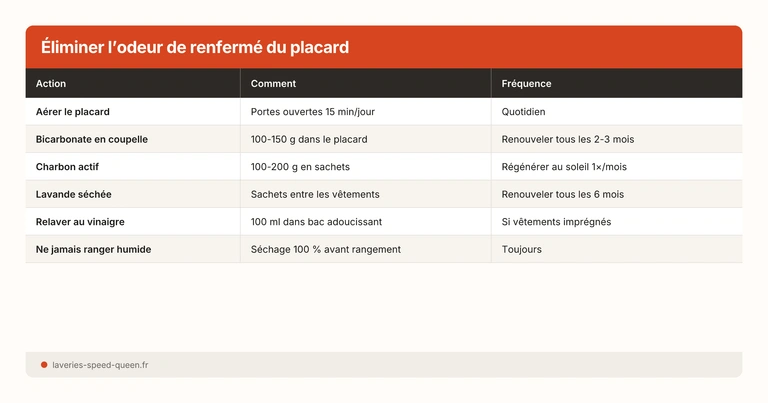 Éliminer l’odeur de renfermé du placard