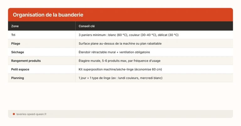 Organisation de la buanderie