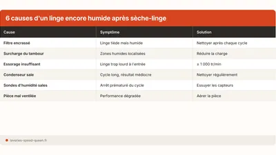Linge humide après sèche-linge : 6 causes fréquentes