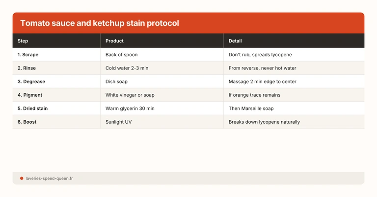 Tomato sauce and ketchup stain protocol