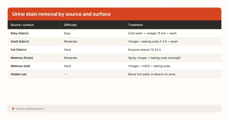 Urine stain removal by source and surface