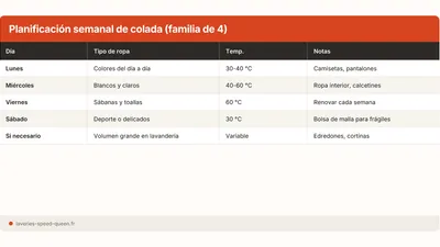 Rutina de colada familiar: planning semanal eficaz