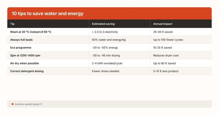 Économies d’énergie par geste