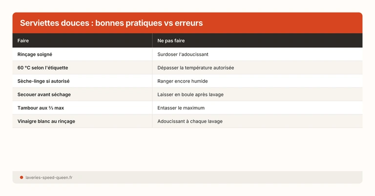 Serviettes douces : bonnes pratiques vs erreurs